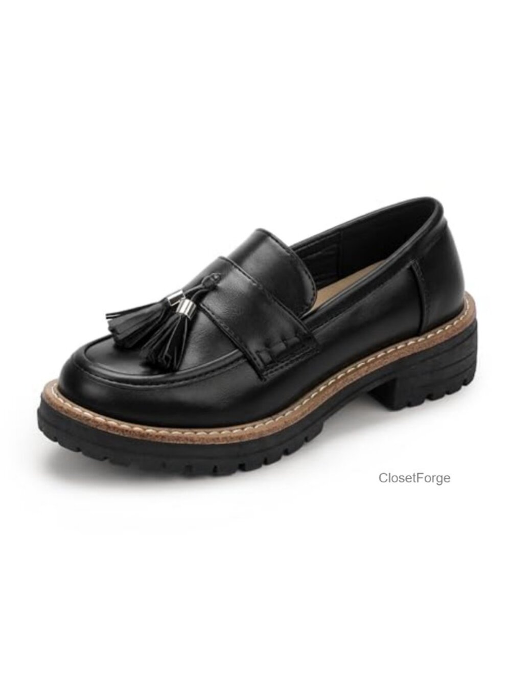 Platform Loafers Lug Sole Slip On Chunky Penny Low Heeled Tassel Dress Shoes
